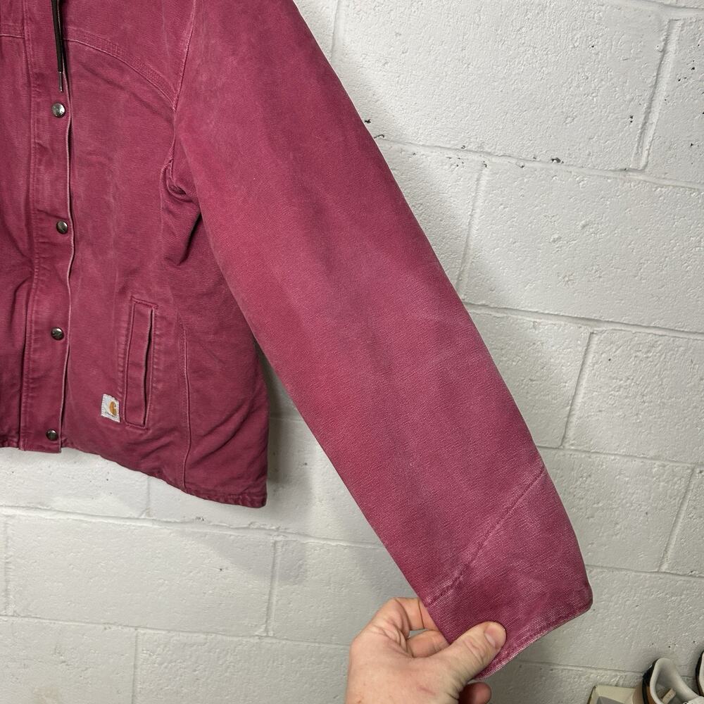 Y2K Carhartt Sherpa-Lined Sandstone Berkley Jacket “Merlot” - Picture 9 of 15
